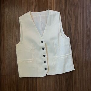 Cream Button-Up Vest